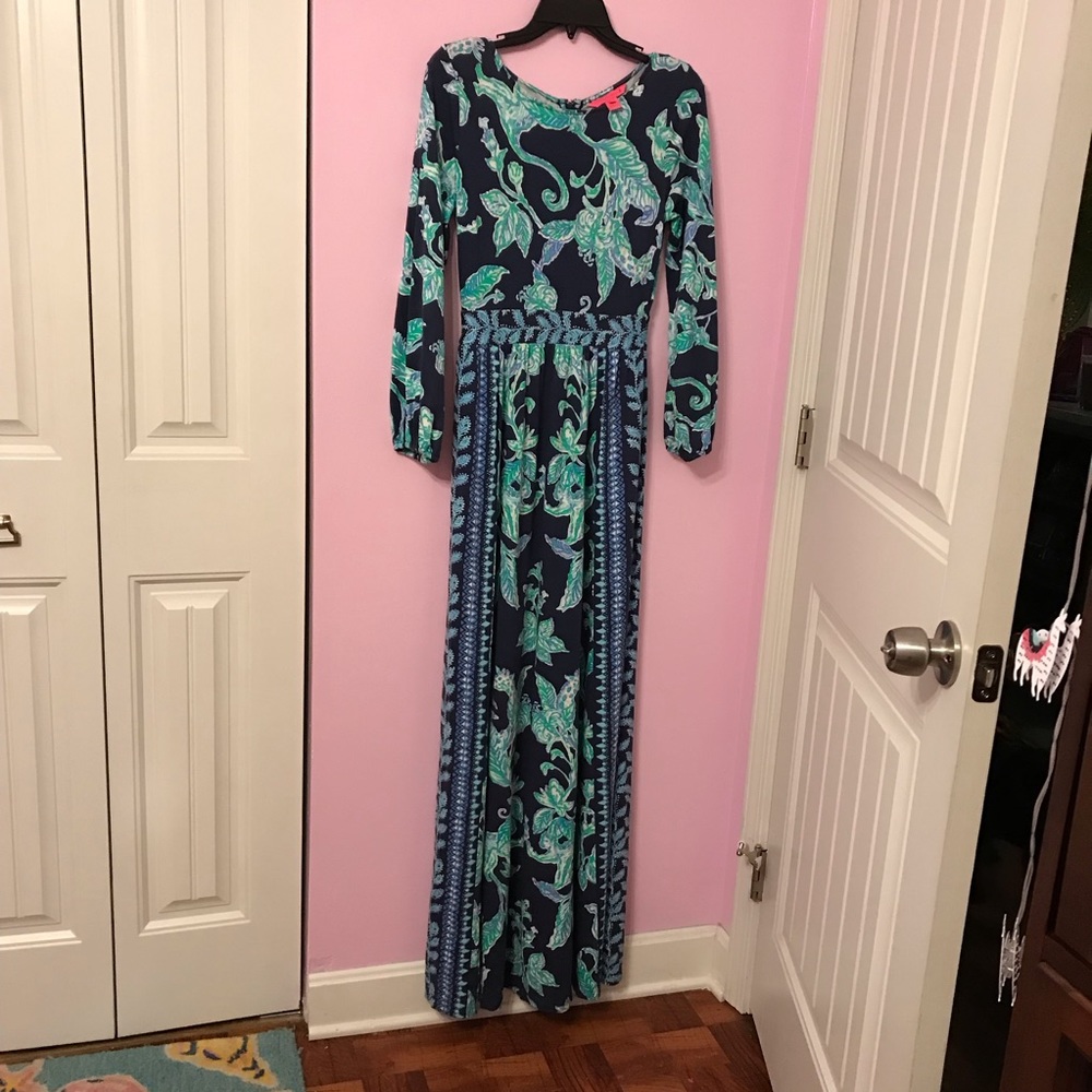 Lilly Pulitzer SAMPLE sweet parakeet micole maxi dress size 4